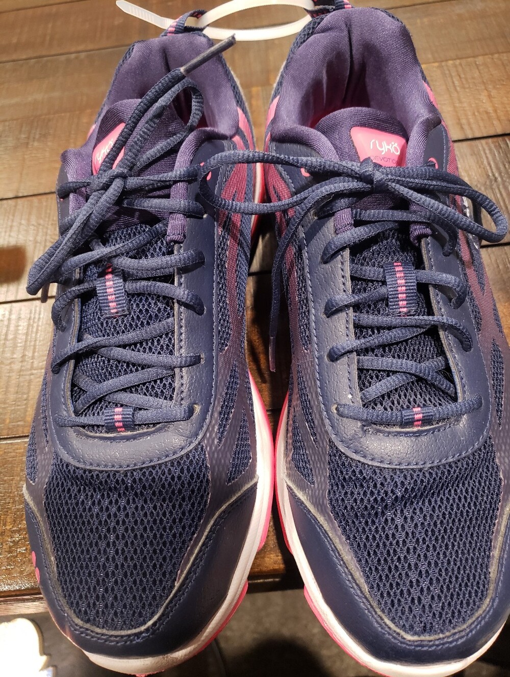 Ryka Devotion Navy and Pink Women's Athletic Walking Sneakers